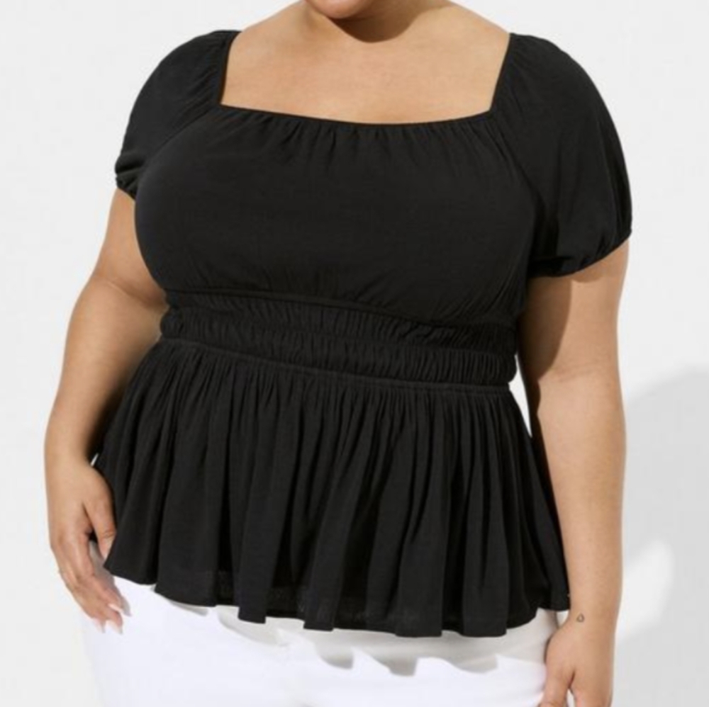 Torrid Black Peplum Top